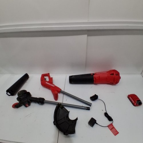 2PC CRAFTSMAN WEEDWACKER STRING TRIMMER & BLOWER COMBO KIT - V20 LITHIUM ION - RED/BLACK (MODEL: CMCK27901) image 5