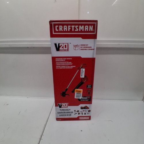 2PC CRAFTSMAN WEEDWACKER STRING TRIMMER & BLOWER COMBO KIT - V20 LITHIUM ION - RED/BLACK (MODEL: CMCK27901) image 7