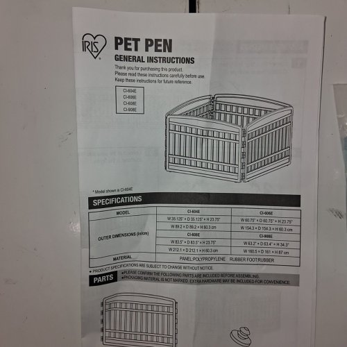 IRIS USA EXERCISE PET PLAYPEN EXTENSION - WHITE (MODEL: CI-604E) image 4