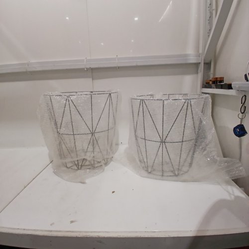 2PC METAL WIRE BASKETS - GREY image 2