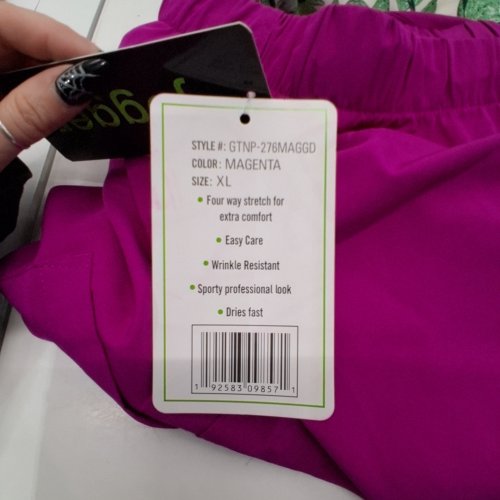 WOMENS JOGGER SLIM FIT CLOSED BOTTOM PANTS WITH POCKES -EXTRA LARGE - MAGENTA (STYLE: GTNP-276MAGGD) image 2