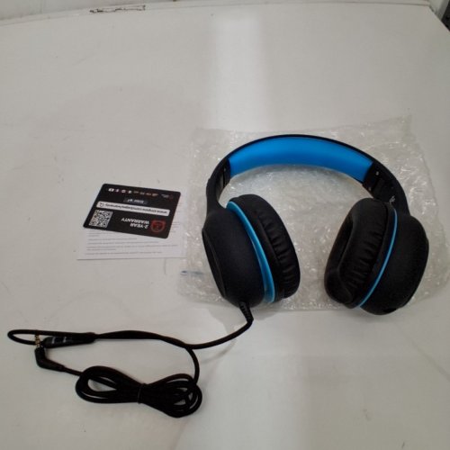 KIDS MPOW CH6S WIRED OVER-EAR HEADPHONES WITH 85DB/94DB VOLUME LIMITER AND IN-LINE MIC - BLACK/BLUE (MODEL: BH297B) image 2