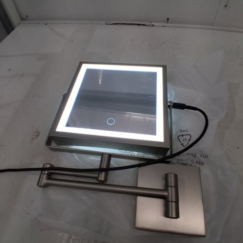 LED WALL MOUNTED MAKEUP MIRROR - 10" - BRUSHED NICKEL (MODEL: CQ-280-N) image 2