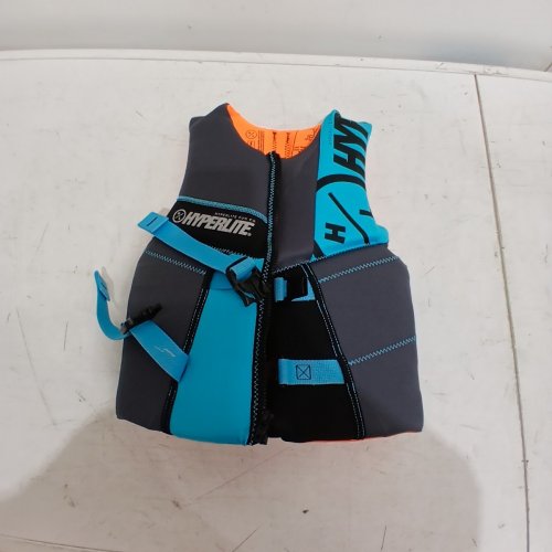 YOUTH HYPERLITE PFD VEST- 55LBS - 88LBS - BLUE/GREY/ORANGE (MODEL: 1819492) image 2