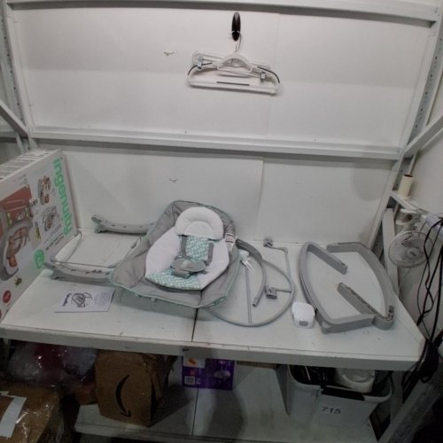 INGENUITY 3-IN-1 KEEP COZY GROW WITH ME VIBRATING BABY BOUNCER, ROCKER & CHAIR - 40LBS CAPACITY - WEAVER THEME GREY/WHITE/GREEN (MODEL: ‎12428) image 3