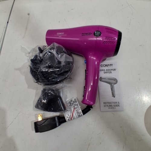 CONAIR CORD-KEEPER HAIR BLOW DRYER WITH DIFFUZER - PINK (MODEL: 209BCX) image 3
