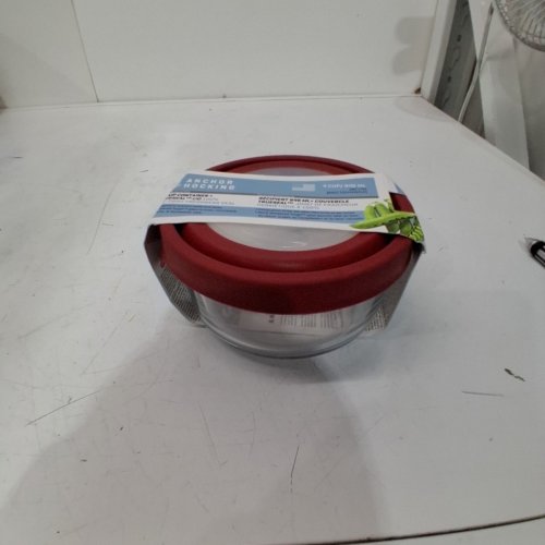 ANCHOR HOCKING TRUESEAL GLASS FOOD STORAGE CONTAINER WITH AIRTIGHT LID - 4 CUP - CHERRY/CLEAR (MODEL: CZ9184SAHG18-TRI) image 3