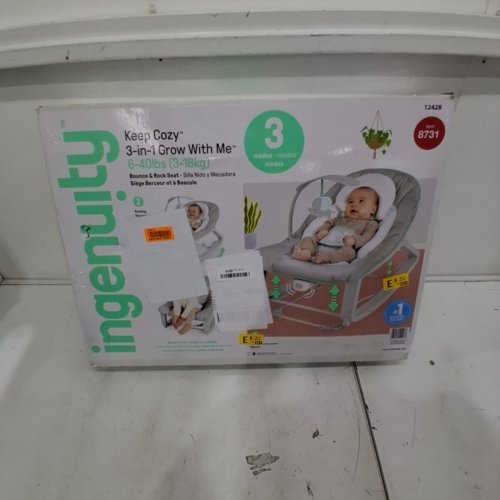 INGENUITY KEEP COZY 3-IN-1 GROW WITH ME VIBRATING BABY BOUNCER SEAT & ROCKER - 6-40LBS - GREY (MODEL: 8731) image 4