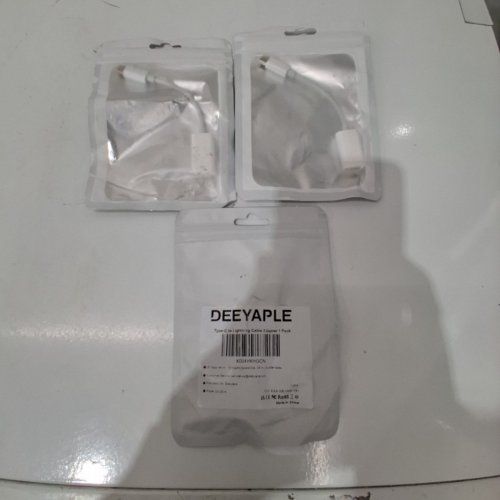 3PK DEEYAPLE TYPE-C TO LIGHTNING CABLE ADAPTERS - WHITE image 2
