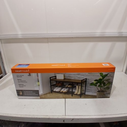 NEATFREAK SHOE STORAGE BENCH - 400LB MAX LOAD - 36" X 12" X 20" - BLACK / WOOD (MODEL: 1937900) image 2