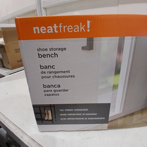 NEATFREAK SHOE STORAGE BENCH - 400LB MAX LOAD - 36" X 12" X 20" - BLACK / WOOD (MODEL: 1937900) image 4
