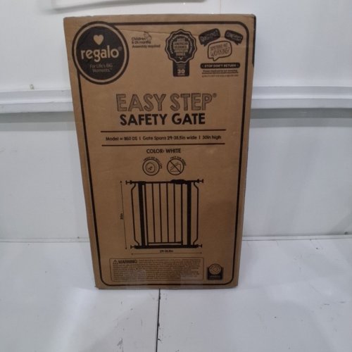 REGALO EASY-STEP METAL WALK-THROUGH SAFETY GATE, 30" X 29'' - 38.5'' - WHITE (MODEL: 1160DS) image 3