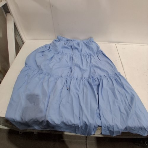 WOMENS ELASTIC WAIST WITH DRAWSTRNG BREATHEABLE SKIRT - BLUE image 2