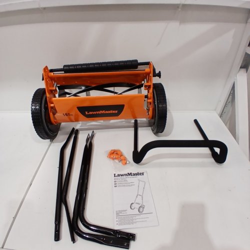 LAWNMASTER PUSH REEL LAWN MOWER - 16" - BLACK/ORANGE (MODEL: LMRM1602) image 3