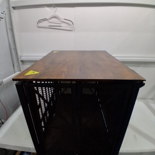 HEAVY-DUTY FOLDABLE DOG CRATE WITH TABLETOP - 31" X 24" X 26" - BROWN/BLACK image 4