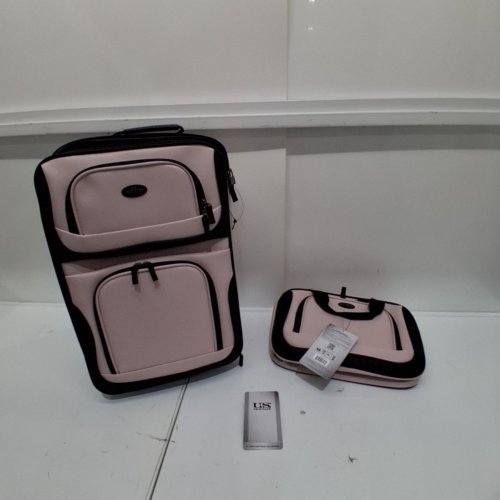2PC US TRAVELER RUGGED FABRIC EXPANDABLE CARRY ON LUGGAGE SET - SUITCASE AND BAG - PINK (MODEL: US5600P) image 2