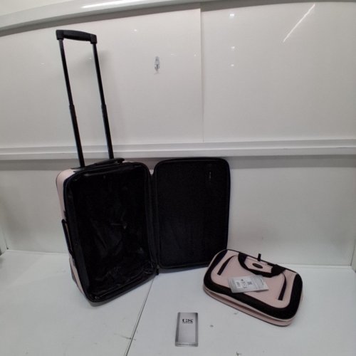 2PC US TRAVELER RUGGED FABRIC EXPANDABLE CARRY ON LUGGAGE SET - SUITCASE AND BAG - PINK (MODEL: US5600P) image 3