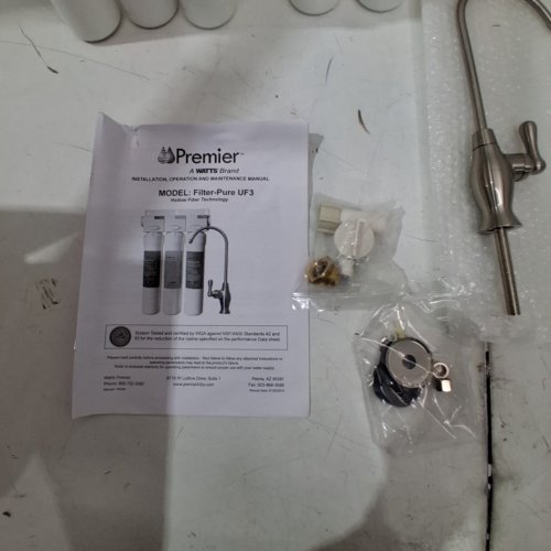 WATTS PREMIER UF-3 FILTER-PURE 3-STAGE WATER FILTRATION SYSTEM (MODEL: WP500380) image 5