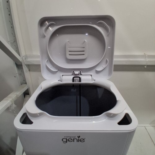 COMPOST GENIE KITCHEN COMPOST BIN WITH VENTILATION SYSTEM - 3.6GAL - WHITE STAINLESS STEEL (MODEL:I000715) image 4