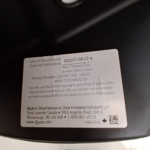 MAXI-COSI MICO 30 INFANT CAR SEAT - MIDNIGHT BLACK (MODEL: 22358C-FZA) image 2
