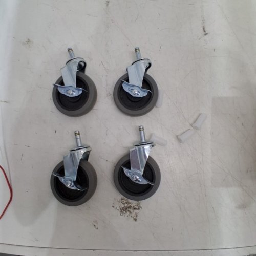 4PK SWIVEL STEM CASTER REPLACEMENT WHEELS - 4" - GREY/BLACK image 2