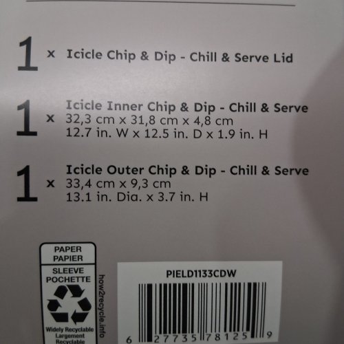 3PC ICICLE CHIP & DIP SERVING SET - CLEAR (MODEL: PIELD1133CDW) image 2