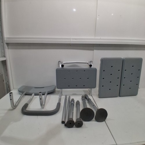 MANUR ADJUSTABLE HEIGHT BATHTUB TRANSFER BENCH WITH BACK REST - 400LBS CAP - GREY/SILVER (MODEL: DR3142) image 2