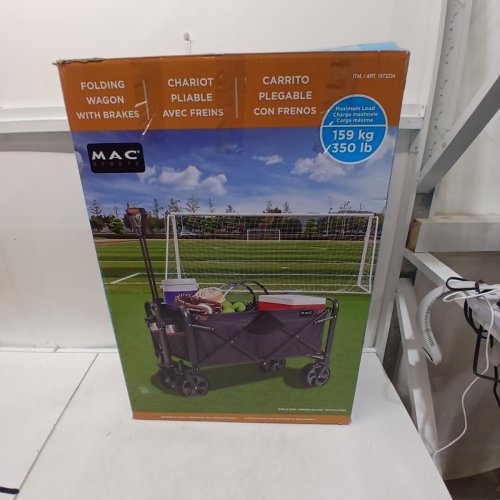 MAC SPORTS COLLAPSIBLE OUTDOOR UTILITY WAGON WITH FOLDING TABLE AND DRINK HOLDERS - BLACK image 5