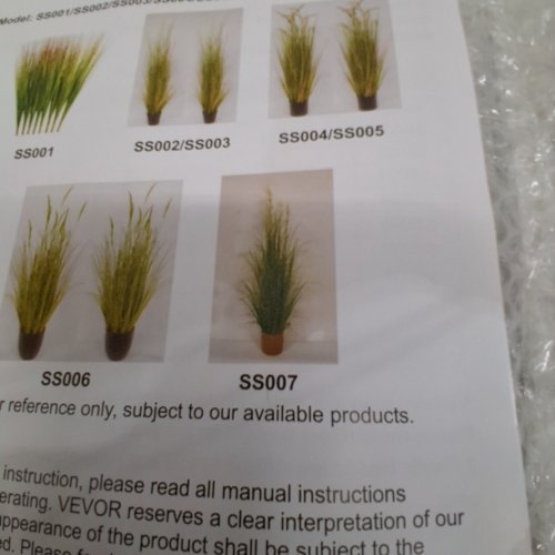 VEVOR ARTIFICIAL POTTED GRASS PLANT - 47" - GREEN (MODEL: SS007) image 2