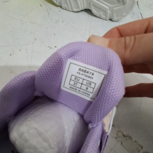TODDLER BABAYA SLIP ON ATHLETIC SHOES WITH BOWA LACE -SIZE 9 - LAVENDER / WHITE (STYLE : 00754147464439) image 4