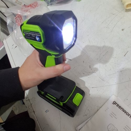GREENWORKS CORDLESS LED HANDHELD WORK LIGHT *TOOL ONLY*- GREEN AND BLACK (MODEL: PA7219K) image 2