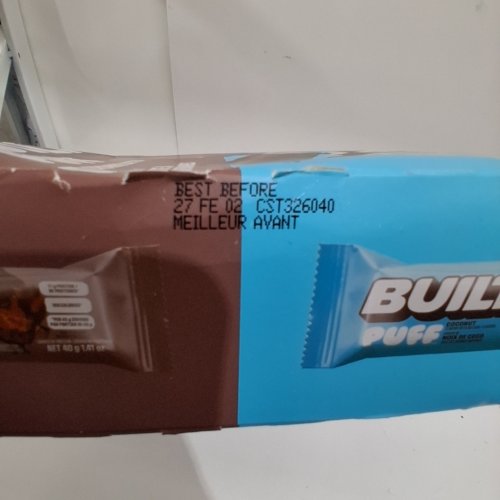12PK BUILT PUFF GLUTEN FREE PROTEIN BARS - 17G OF PROTEIN EACH - BROWNIE BATTER/COCONUT image 2