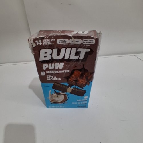 12PK BUILT PUFF GLUTEN FREE PROTEIN BARS - 17G OF PROTEIN EACH - BROWNIE BATTER/COCONUT image 4