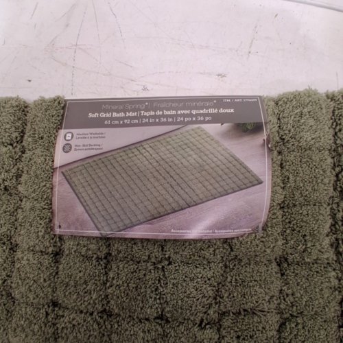 MINERAL SPRING PLUSH GRID BATH MAT - 2FT X 3FT - GREEN (MODEL: 1796299) image 3