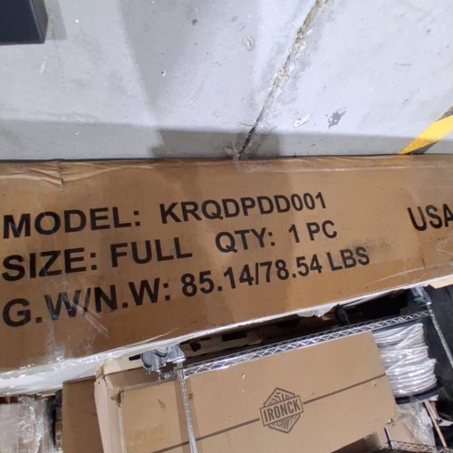 ALLEWIE UPHOLSTERED LED BED FRAME WITH CHARGING STATION HEADBOARD - FULL - BLACK (MODEL: KRQDPDD001) image 2