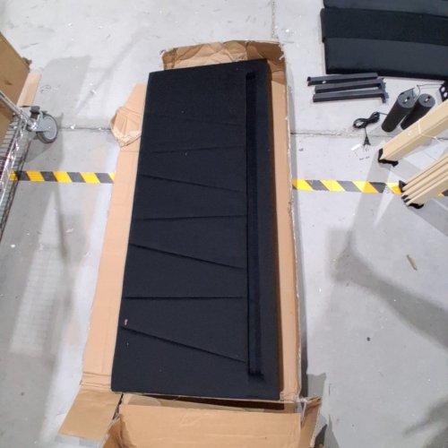 ALLEWIE UPHOLSTERED LED BED FRAME WITH CHARGING STATION HEADBOARD - FULL - BLACK (MODEL: KRQDPDD001) image 8