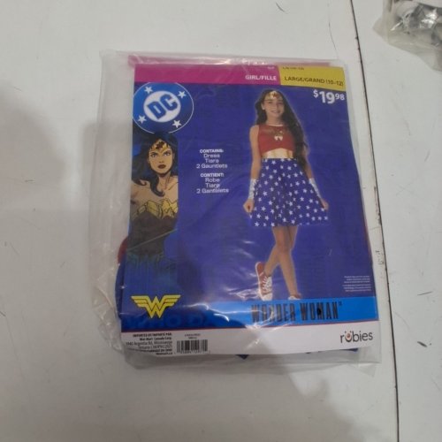 4PC RUBIES WONDER WOMAN COSTUME - LARGE (10/12) - RED BLUE GOLD (STYLE: WONDER WOMAN) image 3