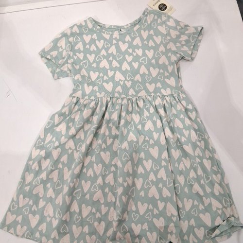 GIRL'S GEORGE HEART PRINT DRESS - 5T - SAGE GREEN/CREAM (STYLE: GRF64103TG) image 2