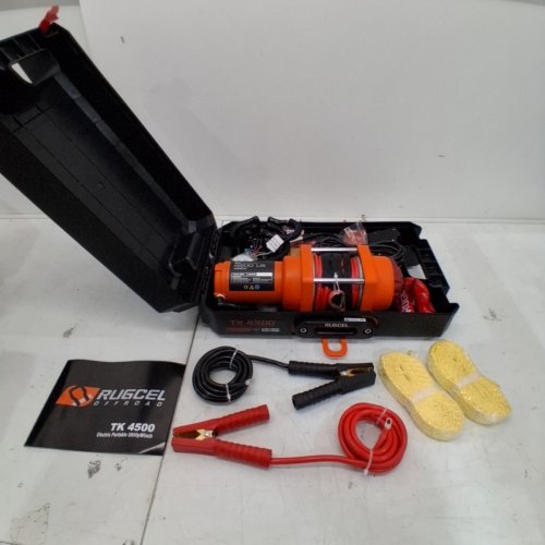RUGCEL OFFROAD PORTABLE ELECTRIC UTILITY WINCH - 4500LBS - 12V - BLACK AND ORANGE (MODEL: ‎TANK4500LB FT) image 3
