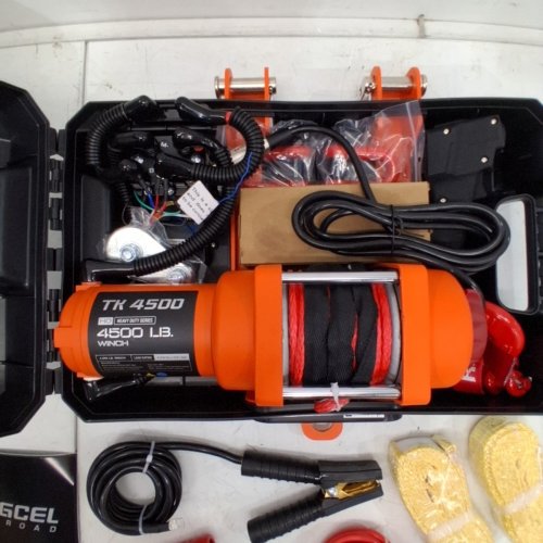 RUGCEL OFFROAD PORTABLE ELECTRIC UTILITY WINCH - 4500LBS - 12V - BLACK AND ORANGE (MODEL: ‎TANK4500LB FT) image 4