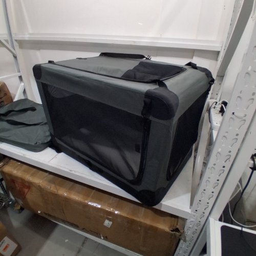 AMAZON BASICS 4-DOOR PORTABLE SOFT-SIDED FOLDING TRAVEL DOG CRATE KENNEL - 36" X 24" X 24" - BLACK image 4