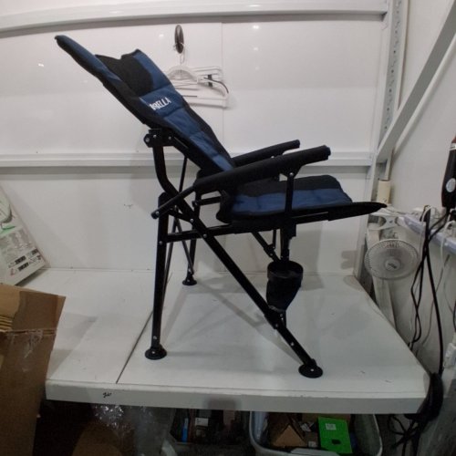 SUPERRELLA OUTDOOR FOLDING CAMPING CHAIR ADJUSTABLE HIGH BACK - 41.3"- BLACK/BLUE image 3