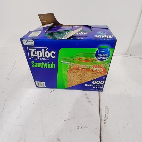 4PK ZIPLOC EASY-OPEN SEAL TOP SANDWICH BAGS - 150 PER BOX (600 TOTAL) - (MODEL: 1678750) image 2