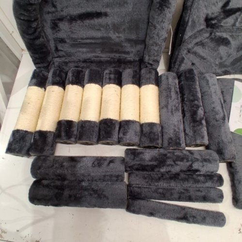 GLOBLAZER CORNER CAT TREE WITH SCRATCHING POSTS - 17.7" X 17.7" X 51" - DARK GREY (MODEL: C51) image 4