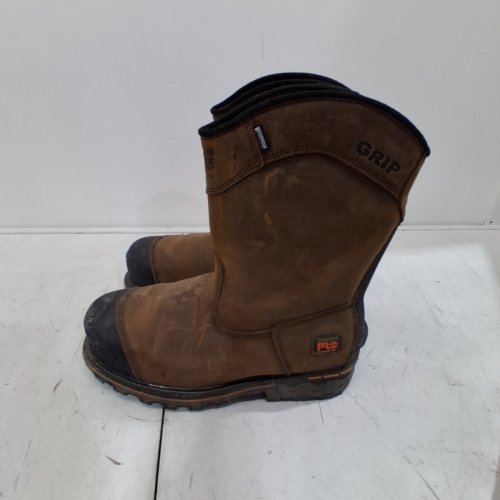 MENS TIMBERLAND PRO PULL ON COMPSITE SAFTEY TOE WATERPROOF WORK BOOTS- 11W-BROWN/BLACK/ORANGE image 2
