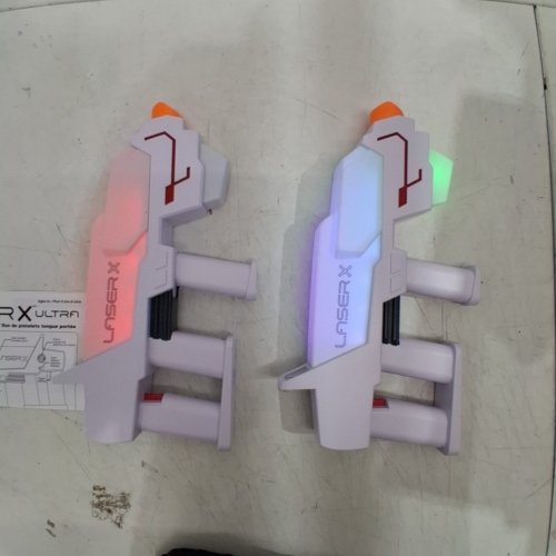 2PK LASER X ULTRA REVOLUTIONTWO PLAYER LONG RANGE LASER TAG BLASTER SET - WHITE/ORANGE (MODEL: 87554) image 4