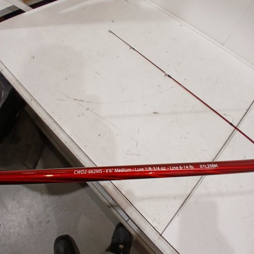 2PC CHERRYWOOD HD SPINNING ROD - 6FT6", MEDIUM, LURE 1/8-3/4 OZ, LINE 6-14 LBS - RED (MODEL: CWD2-662MS) image 2