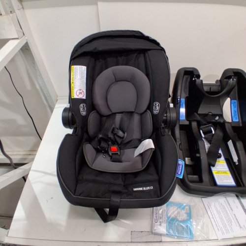GRACO SNUGRIDE 35 LITE LX INFANT CAR SEAT - 4-35LBS CAPACITY - GOTHAM FASHION BLACK/GREY (MODEL: 2143034) image 3
