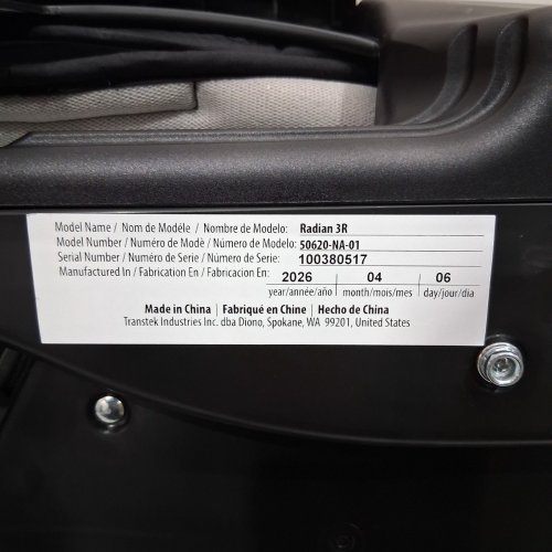 DIONO RADIAN 3R 3-IN-1 CONVERTIBLE REAR/FORWARD FACING CAR SEAT FOR UPTO 10 YEARS - 120LBS CAP - JET BLACK (MODEL: 50620-NA-01) image 3