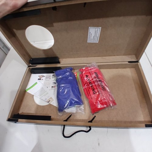 GOSPORTS PORTABLE SIZE CORNHOLE GAME SET WITH 6 BEAN BAG - 2FT X 1FT - WOOD/BLUE/RED (MODEL : CH-03-MDF-WOOD) image 3